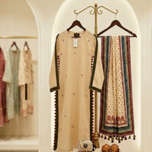 Elegant Lawn 3 piece with silk dupata